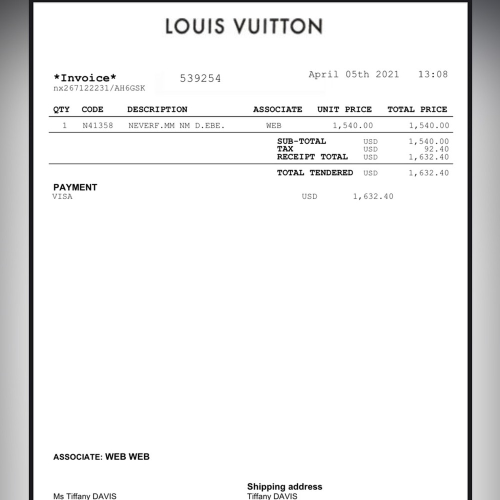 Louis Vuitton Damier Neverfull Pouchette - Picture 8 of 8